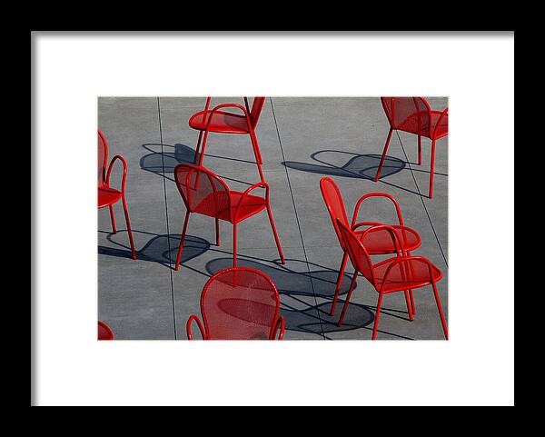 Urban Framed Print featuring the photograph Red Chairs by Stuart Allen