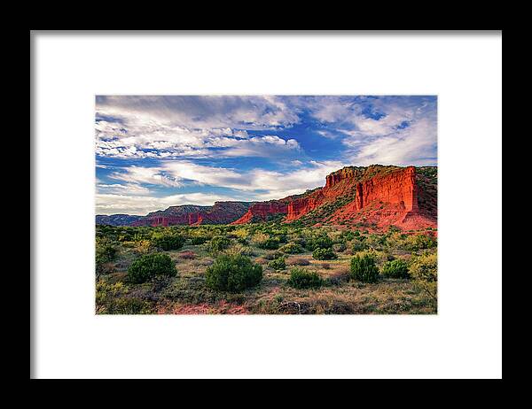 Canyon Framed Print featuring the photograph Red Cliffs of Caprock Canyon by Adam Reinhart