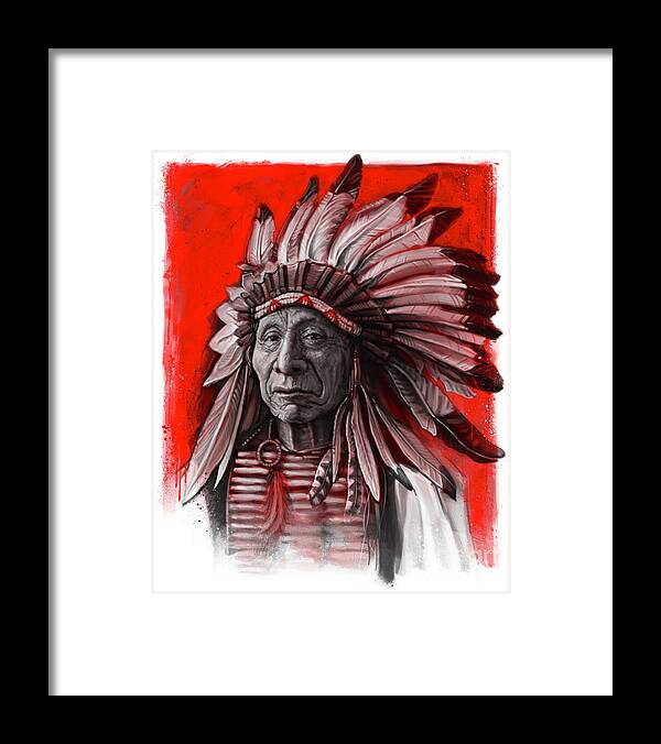 Red Cloud Framed Print featuring the digital art Red Cloud by Andre Koekemoer