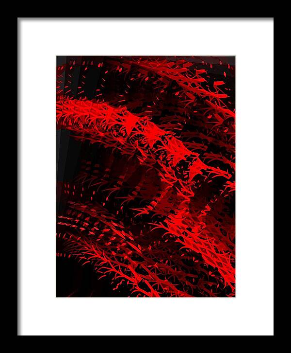 Red And Black Abstract Framed Print featuring the digital art Red by Cooky Goldblatt
