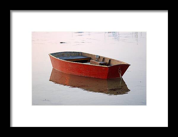 Boat Framed Print featuring the photograph Red Dory by Lucia Vicari