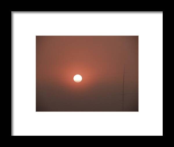 Sunrise Framed Print featuring the photograph Red Foggy Sunrise by Peggy King