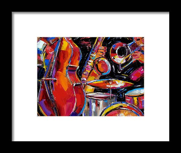 Jazz Framed Print featuring the painting Red Jazz by Debra Hurd