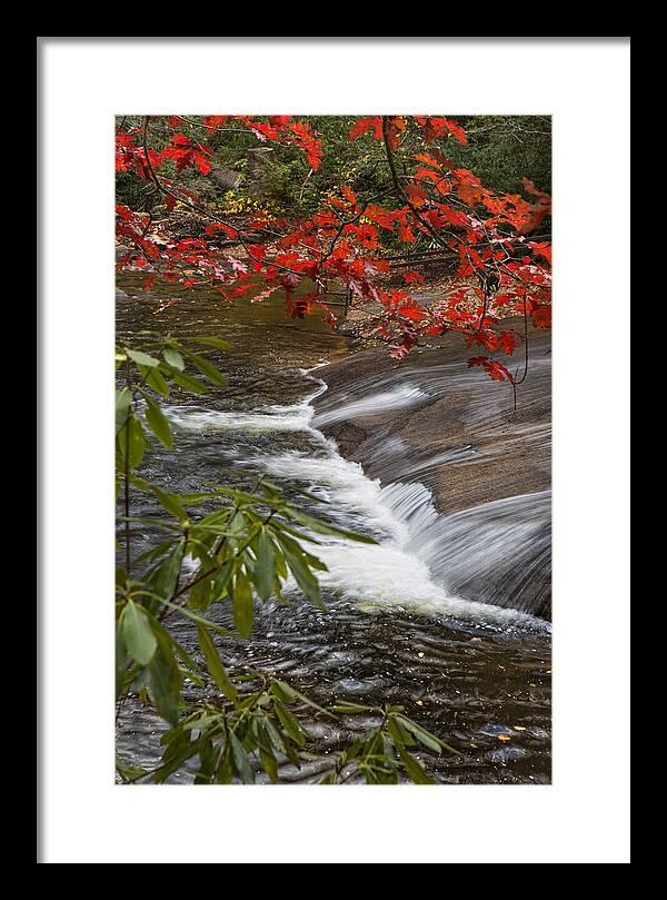 Waterfalls Framed Print featuring the photograph Red Leaf Falls by Ken Barrett