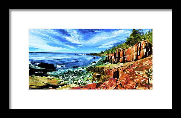 Nature Framed Print featuring the photograph Red Ledge at Quoddy Head by ABeautifulSky Photography by Bill Caldwell