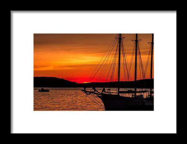 Steven Bateson Framed Print featuring the photograph Red Maine Sunrise by Steven Bateson