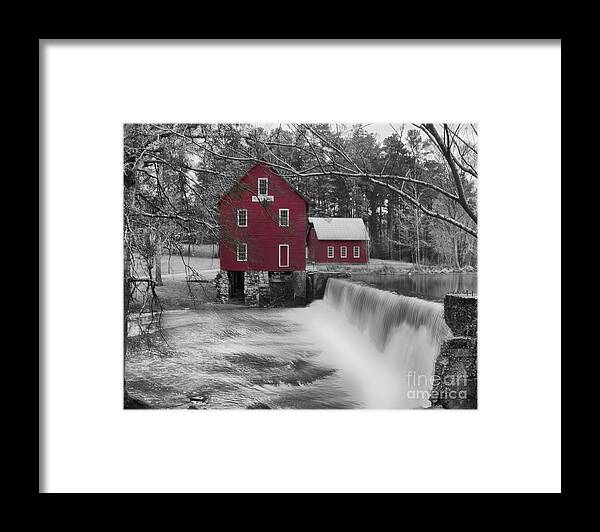 Nature Framed Print featuring the photograph Red Mill by Tom Gari Gallery-Three-Photography