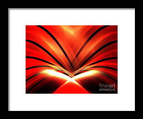 Red Home Decor Framed Print featuring the digital art Red Mountain by Kim Sy Ok