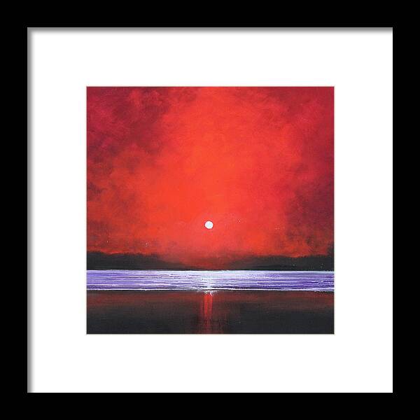 Red Framed Print featuring the painting Red Night by Toni Grote