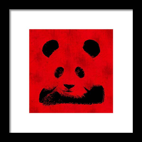 Panda Framed Print featuring the digital art Red Panda by Laura Brightwood