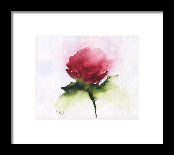 Red Rose Framed Print featuring the painting Red Rose Abstract by Frank Bright