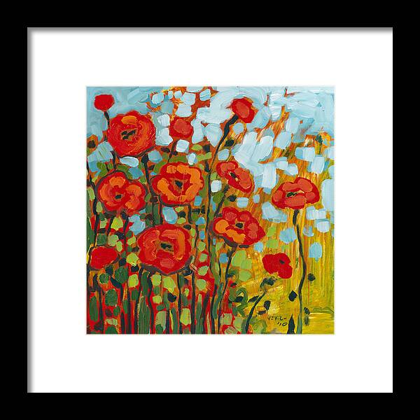 Poppy Framed Print featuring the painting Red Poppy Field by Jennifer Lommers
