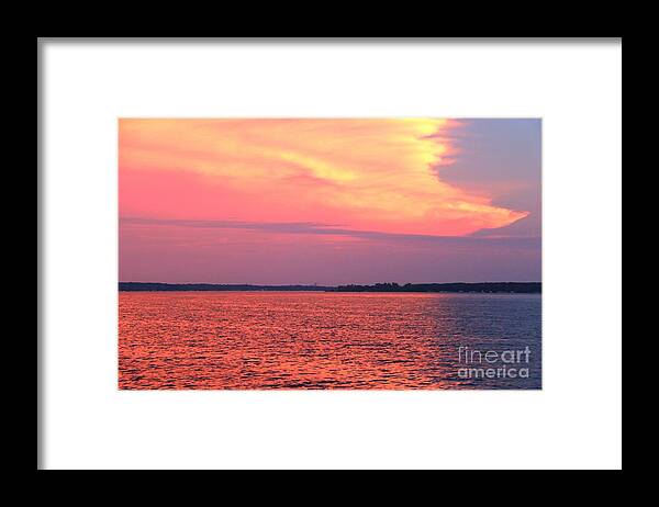 Sun Setting Framed Print featuring the photograph Red reflection by Yumi Johnson