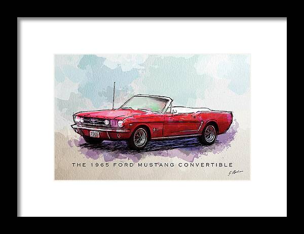 1965 Mustang Framed Print featuring the digital art Red Riding Hood by Gary Bodnar