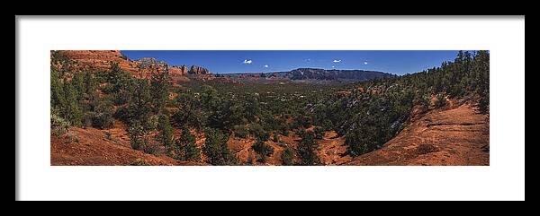 Arizona Framed Print featuring the photograph Red Rock Secret Mountain Wilderness Panorama by Andy Konieczny