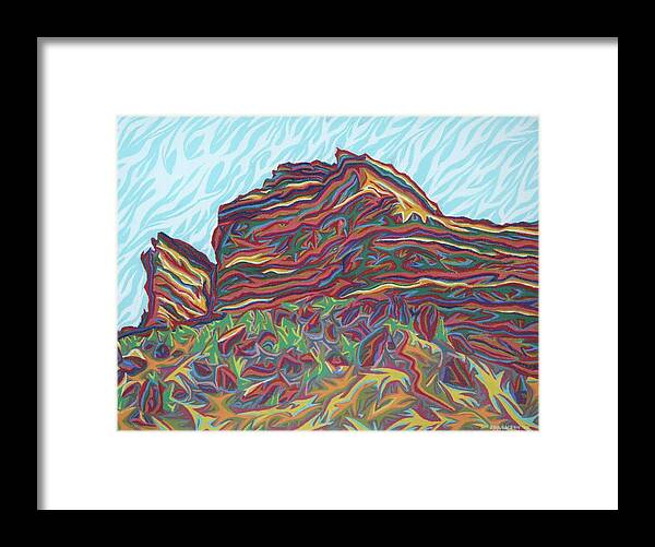 Far West Framed Print featuring the painting Red Rocks by Robert SORENSEN