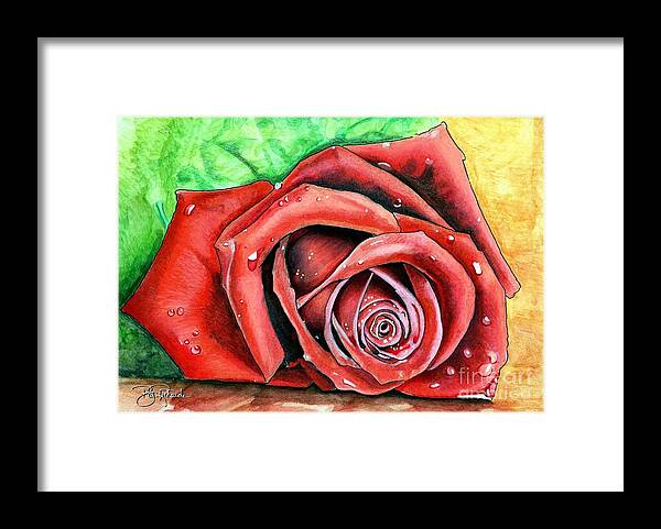 Rose Framed Print featuring the drawing Red Rose by Bill Richards