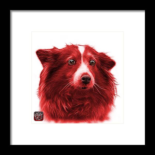Sheltie Framed Print featuring the mixed media Red Shetland Sheepdog Dog Art 9973 - WB by James Ahn