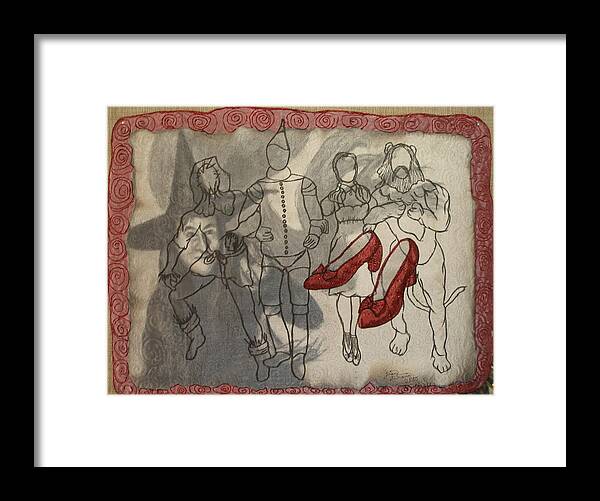 Mixed-media Framed Print featuring the mixed media Red Shoes by Diane DiMaria