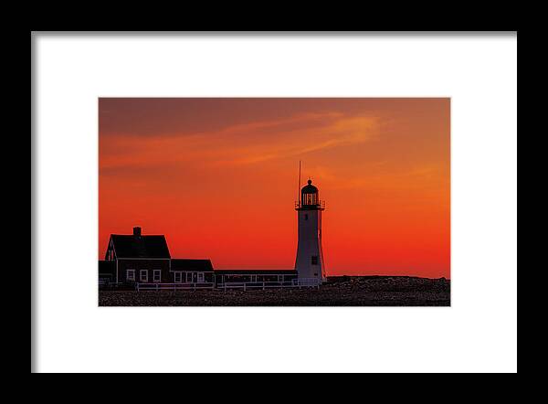 Lighthouse Framed Print featuring the photograph Red Sky in the Morning by Rob Davies