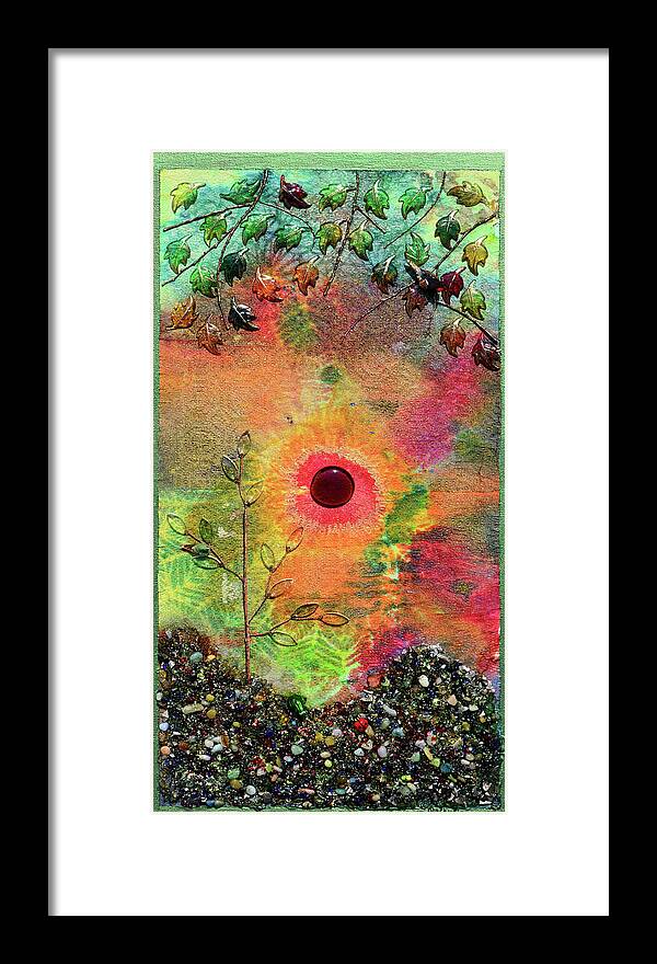 Red Sun Framed Print featuring the mixed media Red Sun Rising by Donna Blackhall