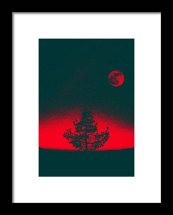 Nature Framed Print featuring the painting Red Sunset by Adam Asar by Celestial Images