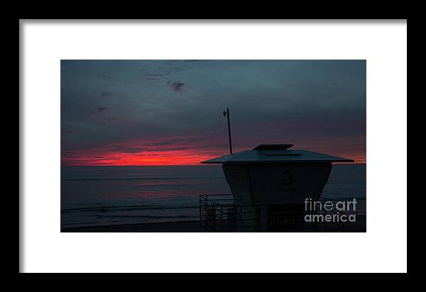 California Framed Print featuring the photograph Red sunset in La Jolla by Agnes Caruso