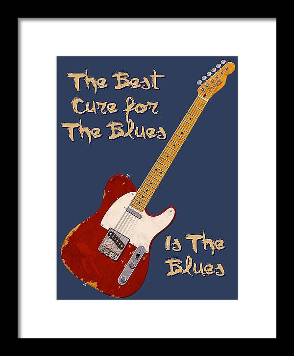 Telecaster Framed Print featuring the photograph Red Tele Cure For Blues T Shirt by WB Johnston