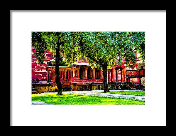 India Temples Architecture Exteriors Framed Print featuring the photograph Red Temple by Rick Bragan