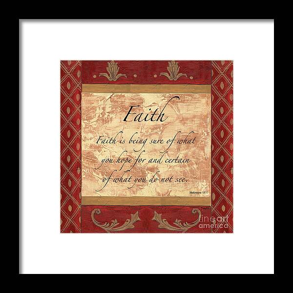Faith Framed Print featuring the painting Red Traditional Faith by Debbie DeWitt