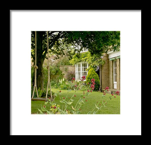 Gardens Framed Print featuring the photograph Red Valerian Flowers. by Elena Perelman