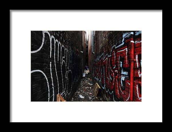 Red Framed Print featuring the photograph Red Vs Black The Standoff by Kreddible Trout