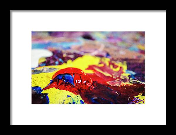 Digital Photograph Framed Print featuring the photograph Red vs Blue by Bradley Dever