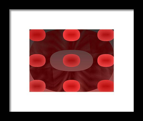 Rithmart Abstract Red Organic Random Computer Digital Shapes Abstract Predominantly Red Framed Print featuring the digital art Red.780 by Gareth Lewis