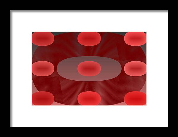 Rithmart Abstract Red Organic Random Computer Digital Shapes Abstract Predominantly Red Framed Print featuring the digital art Red.781 by Gareth Lewis