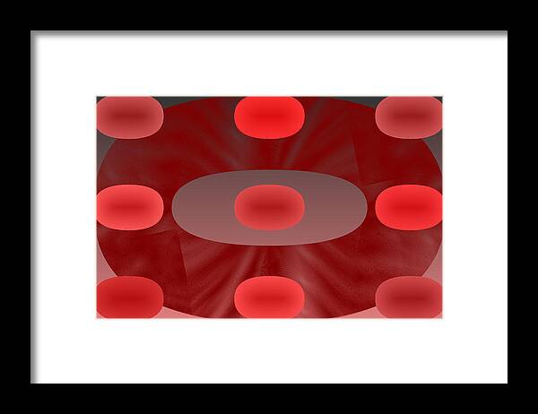Rithmart Abstract Red Organic Random Computer Digital Shapes Abstract Predominantly Red Framed Print featuring the digital art Red.783 by Gareth Lewis