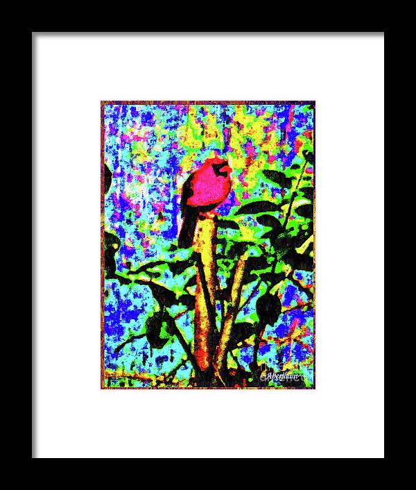 Chromatic Poetics Framed Print featuring the digital art Redbird Dreaming about Why Love is Always Important by Aberjhani