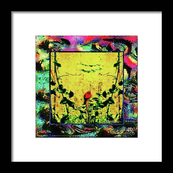Beauty Framed Print featuring the painting Redbird in the Valley of Beautiful Possibilities by Aberjhani