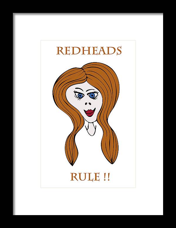 Frank Tschakert Framed Print featuring the drawing Redheads Rule by Frank Tschakert