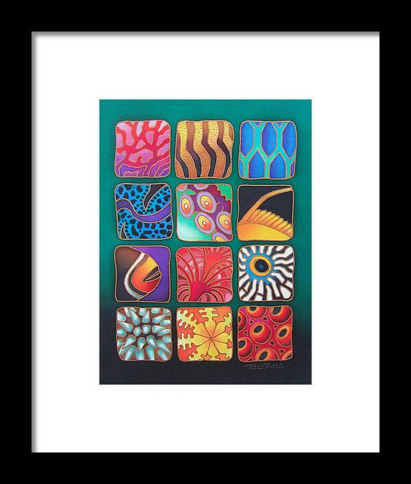 Fiji Framed Print featuring the painting Reef Designs VIII by Maria Rova