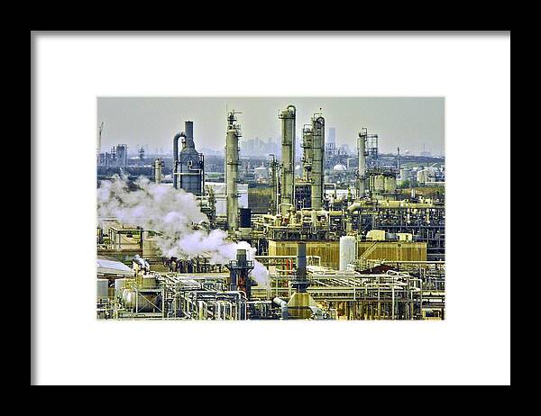 Refinery Framed Print featuring the photograph Refineries in Houston Texas by Kirsten Giving