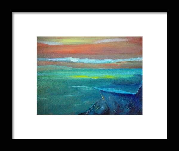 Abstract Framed Print featuring the painting Reflect by Susan Esbensen