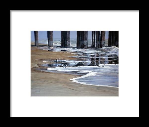 Acrylic Framed Print featuring the painting Reflected Pier by Christopher Reid