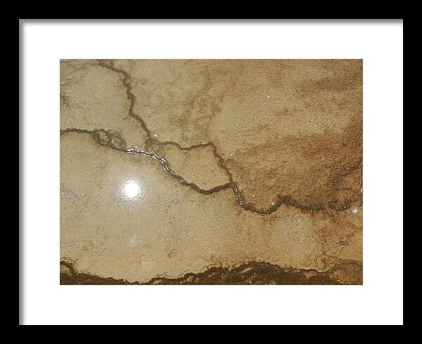 Abstract Framed Print featuring the photograph Reflected Sun in Hot Spring by Jayne Wilson