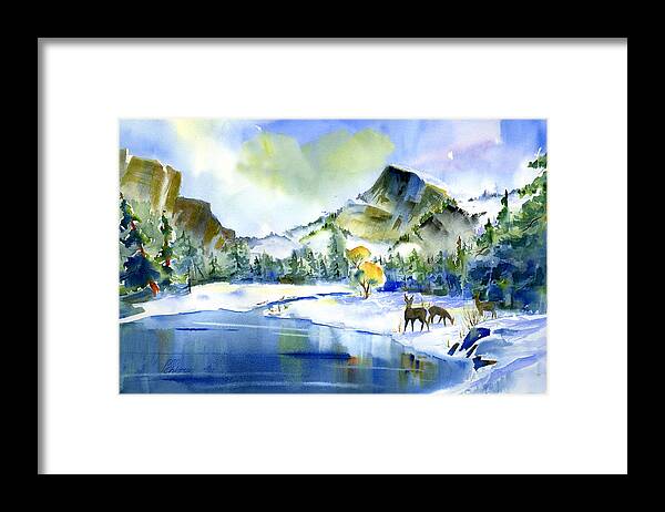 Yosemite Framed Print featuring the painting Reflecting Yosemite by Joan Chlarson
