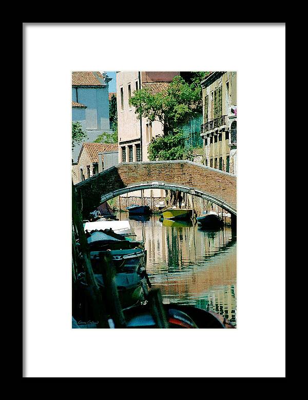 Digital Watercolor Framed Print featuring the digital art Reflection Canal by Donna Corless