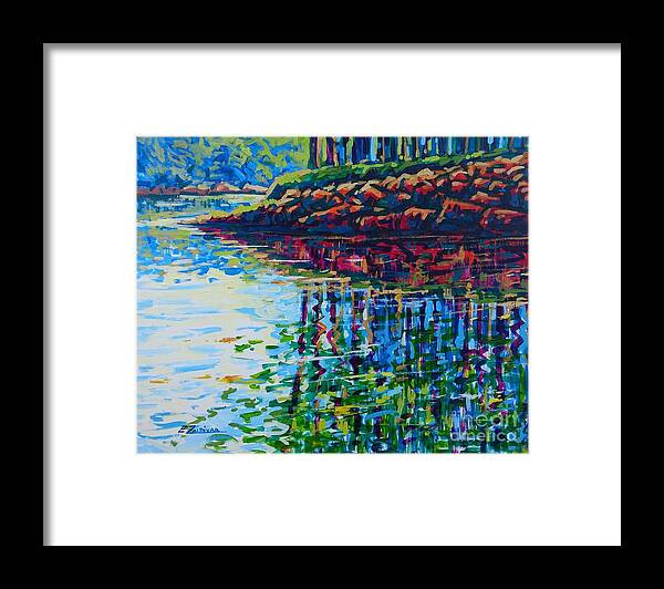 Landscape Framed Print featuring the painting Reflection by Enrique Zaldivar