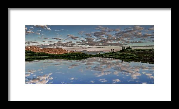 Pond Framed Print featuring the photograph Reflection in a Mountain Pond by Don Schwartz