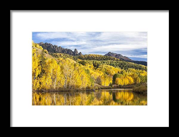 Autumn Framed Print featuring the photograph Reflection with Ophir Needles II by Denise Bush