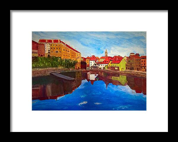 Czech Framed Print featuring the painting Czech Reflections by Anne Sands